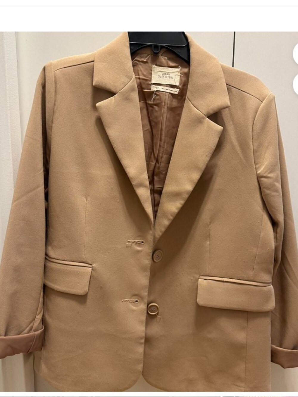 Urban Outfitters Two-Button Tailored Blazer in Tan Camel